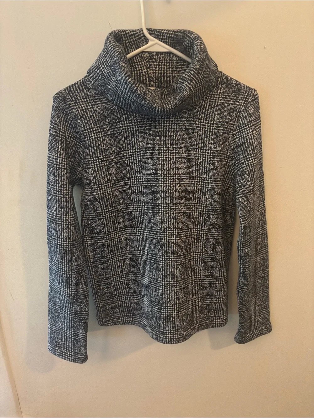 J.Crew Mercantile Glen Plaid Funnelneck Fleece Pullover Sweater Sz XS